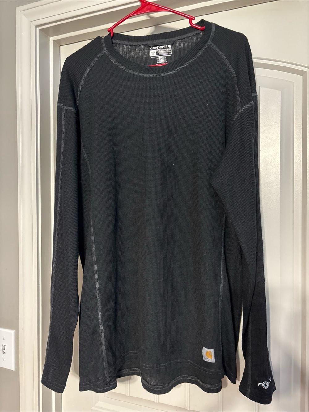 Carhartt Black Waffle Thermal Crewneck Shirt